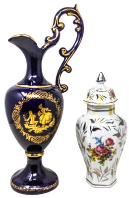 346  -  JARRA Y TIBOR EN PORCELANA DEL ÚLTIMO TERCIO DEL S.XX