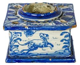 724 - TINTERO EN CERAMICA DE TALAVERA DE FLES. S.XIX
