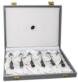 1089 - SEIS CUCHARITAS DE PLATA CON ESTUCHE 