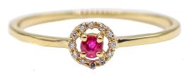 46 - ANILLO ROSETÓN CON RUBÍ Y BRILLANTES