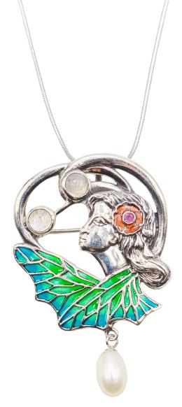 59 - BROCHE COLGANTE CON ESMALTES