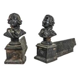 746  -  PAREJA DE MORILLOS FRANCESES DEL SIGLO XIX