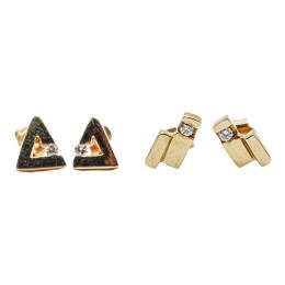 129  -  DOS PARES DE PENDIENTES CON BRILLANTES