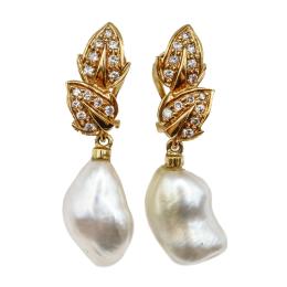 381  -  PENDIENTES CON PERLAS Y BRILLANTES