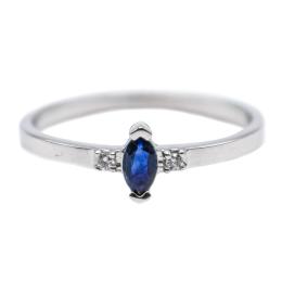 22  -  ANILLO CON ZAFIRO TALLA MARQUISE Y BRILLANTES