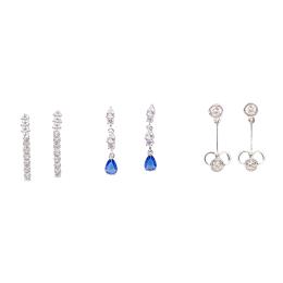 536  -  TRES PARES DE PENDIENTES CON CIRCONITAS