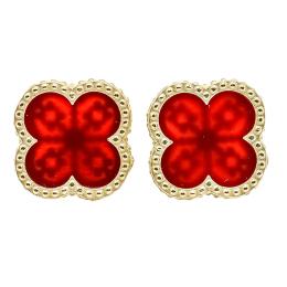 384  -  PENDIENTES CON PLACA DE ÁGATA CORNALINA