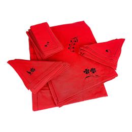 845  -  GRAN MANTELERÍA ROJA PARA 24 SERVICIOS DE FINALES DEL S. XX