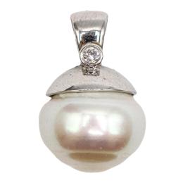 85  -  COLGANTE CON PERLA AUSTRALIANA BARROCA Y BRILLANTE