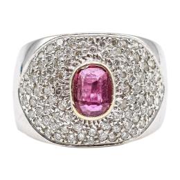 55  -  ANILLO CON RUBÍ Y BRILLANTES