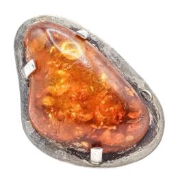 99 - ANILLO DE PLATA CON COPAL