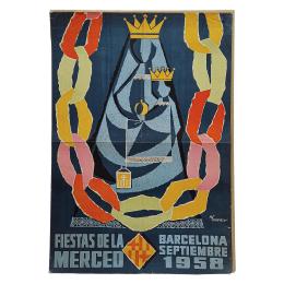 231  -  CARTEL DE LA FIESTAS DE LA MERCÉ-BARCELONA 1958