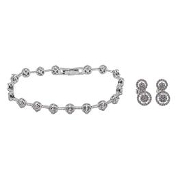 229  -  PULSERA Y PENDIENTES DE PLATA CON CIRCONITAS