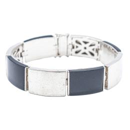 226  -  PULSERA DE PLATA CON PLACAS DE ÓNIX