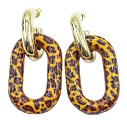 166 - PENDIENTES DE PLATA CON ESMALTE ANIMAL PRINT