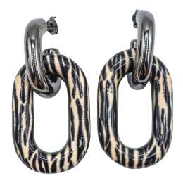 167  -  PENDIENTES DE PLATA CON ESMALTE ANIMAL PRINT