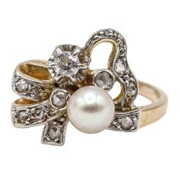 239  -  SORTIJA CON DIAMANTES, DE LOS AÑOS 40