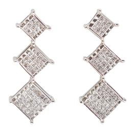 180  -  PENDIENTES LARGOS CON DIAMANTES TALLA PRINCESA