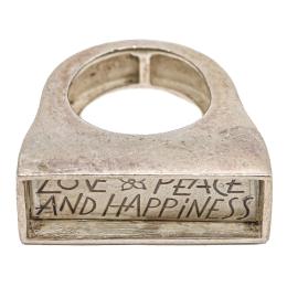 29  -  ANILLO DE PLATA "LOVE, PEACE & HAPPINES"