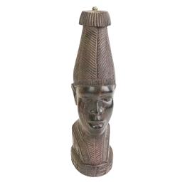 274  -  PIÉ DE LÁMPARA CON BUSTO DE AFRICANO DE MEDIADOS S. XX