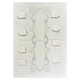 146 - MANTELERÍA  EN HILO PARA 12 SERVICIOS DEL ÚLTIMO CUARTO S.XX