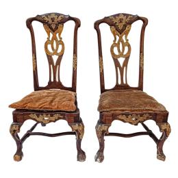 342  -  SEIS SILLAS ESTILO CHIPPENDALE DE PRINCIPIOS DE S. XIX