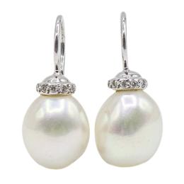 160 - PENDIENTES CON PERLAS Y BRILLANTES