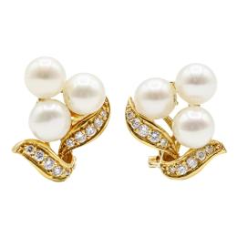 161 - PENDIENTES CON PERLAS Y BRILLANTES