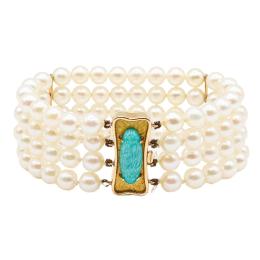 217  -  PULSERA DE PERLAS CON AMAZONITA
