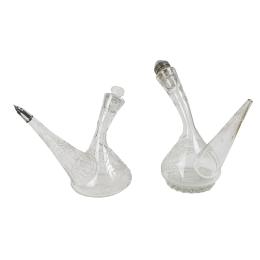 22  -  DOS PORRONES DE CRISTAL DE MEDIADOS DE SIGLO XX