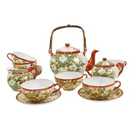 418 - JUEGO DE TE DE PORCELANA JAPONESA DE MEDIADOS DE S. XX