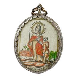36 - RELICARIO DE  PLATA FINALES DEL SIGLO XVII