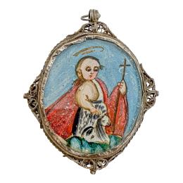 74 - RELICARIO DE PLATA DEL SIGLO XVIII