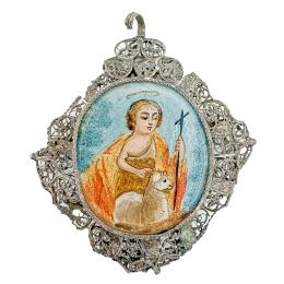 69 - RELICARIO DE PLATA DEL SIGLO XVIII