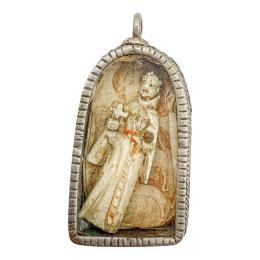 64 - RELICARIO DE PLATA DEL SIGLO XVIII