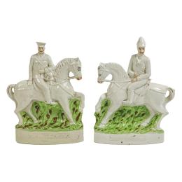 656  -  PAREJA DE FIGURA DE LOZA STAFFORD  DEL PRIMER CUARTO S. XX