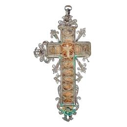 33 - CRUZ RELICARIO DE PLATA DEL SIGLO XVIII
