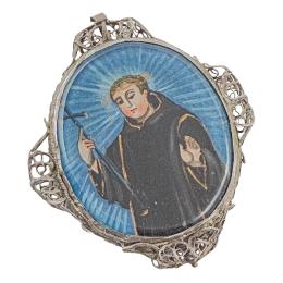 129 - MEDALLÓN DEVOCIONAL DE PLATA DEL SIGLO XVIII
