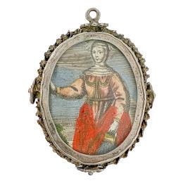 48 - RELICARIO DE PLATA DEL SIGLO XVIII