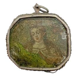 47 - RELICARIO DE PLATA DEL SIGLO XVII-XVIII