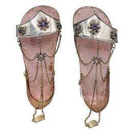 224 - ZAPATILLAS DE PLATA PARA IMAGEN DE MEDIADOS DEL SIGLO XIX