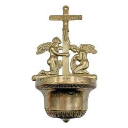 174 - BENDITERA EN BRONCE  DORADO DE MEDIADOS DE S. XX