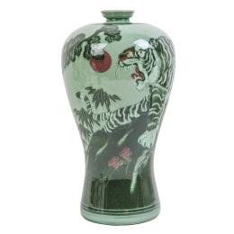 416 - JARRÓN EN PORCELANA CELADÓN SEGUNDA MITAD DEL S.XX