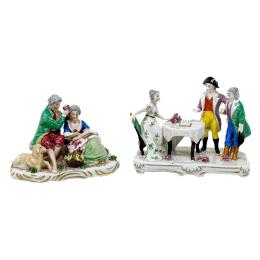 544 - DOS FIGURAS EN PORCELANA DE MEDIADOS DEL S.XX