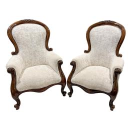 487 - PAREJA DE BUTACAS DE ESTILO VICTORIANO       