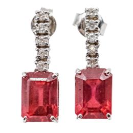 247 - PENDIENTES CON RUBÍES Y BRILLANTES