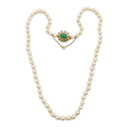 171 - COLLAR DE PERLAS CON CRISOPRASA DE LOS AÑOS 60