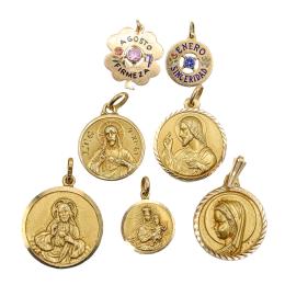 143 - COLECCIÓN DE MEDALLAS DEVOCIONALES DE MEDIADOS S.XX