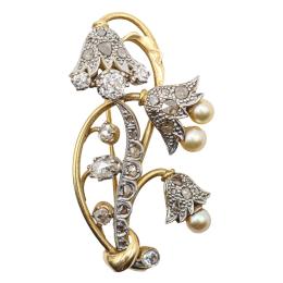125 - BROCHE CON DIAMANTES DE LOS AÑOS 30-40