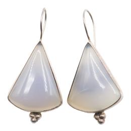 253 - PENDIENTES DE PLATA CON CALCEDONIA AZUL
